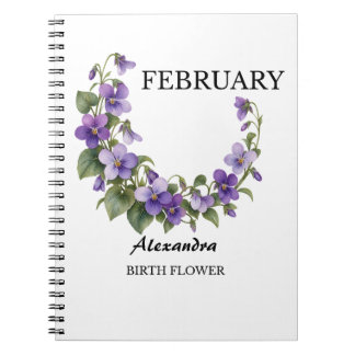 Caderno Espiral Flor de Nascimento Violeta de Fevereiro