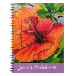 Caderno Espiral Flor de Neon Hibiscus Tropical
