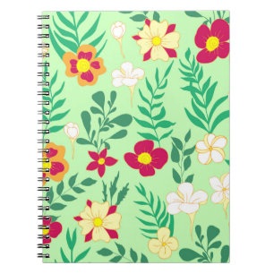 Caderno Espiral Flor de padrão sem soldadura e decor de saída para
