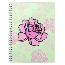 Caderno Espiral Flor de Peônia