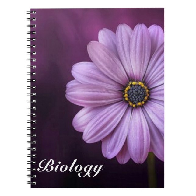 Caderno Espiral Flor de Pétala Roxa (Frente)