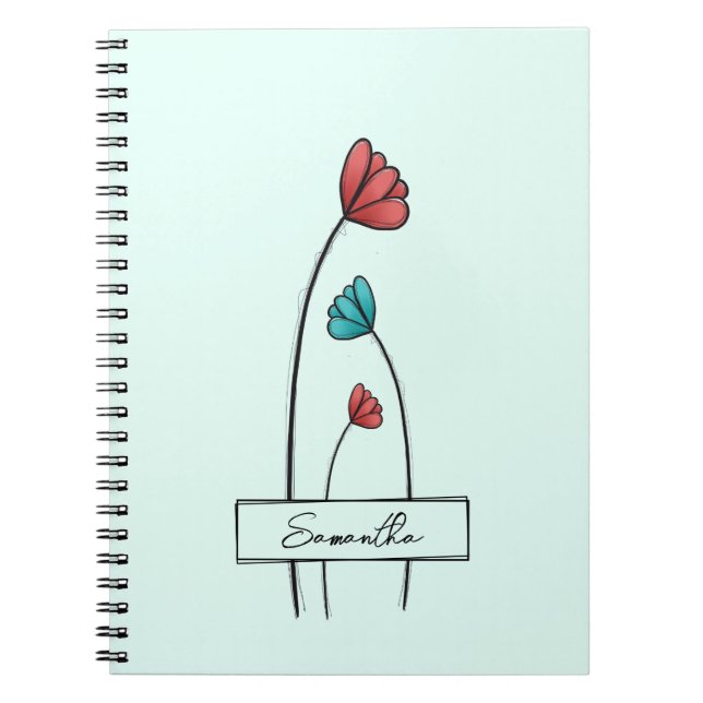 Caderno Espiral Flor de Teto Vermelho (Frente)