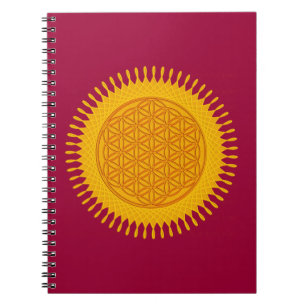 Caderno Espiral Flor De Vida - Amarelo ensolarado
