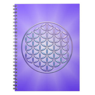 Caderno Espiral Flor de Vida / Blume des Lebens - violeta de selo