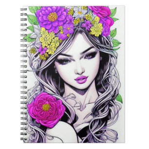 Caderno Espiral Flor Girl