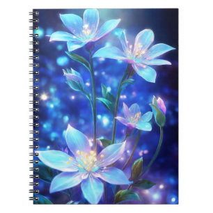 Caderno Espiral Flor mágica azul entonada