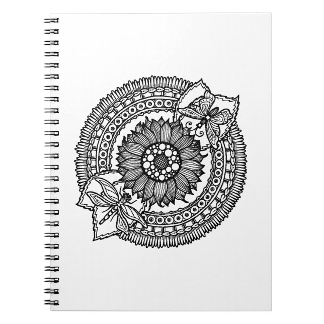 Caderno Espiral Flor na mandala (Frente)