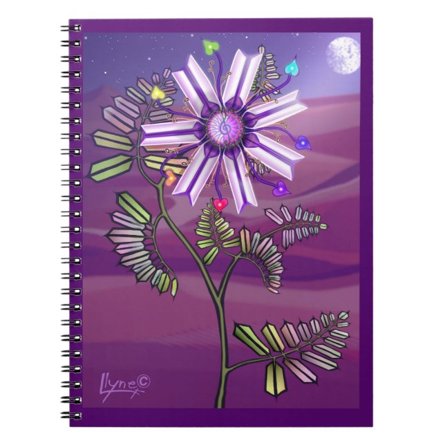 Caderno Espiral Flor no notebook Spiral do deserto (Frente)