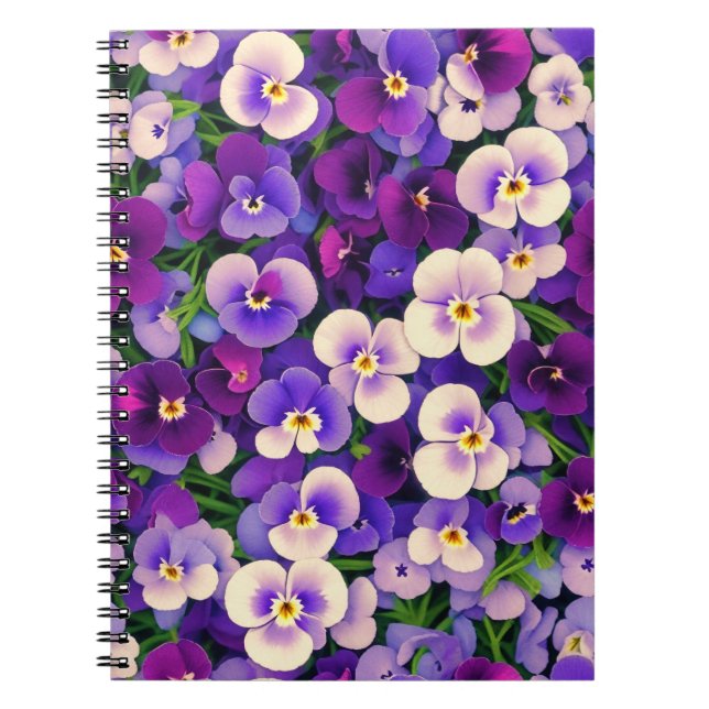 Caderno Espiral Flor Pansível Roxo (Frente)
