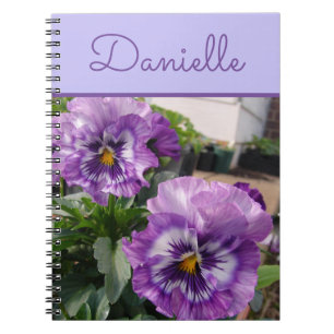 Caderno Espiral Flor Primavera floral Pansy Roxo Flores Flores