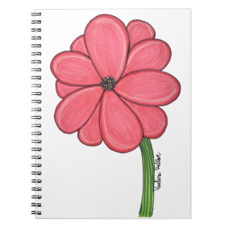 Caderno Espiral Flor Rosa Completa