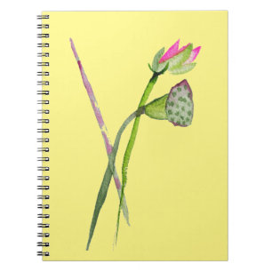 Caderno Espiral Flor rosa Lotus Zen, flor budista