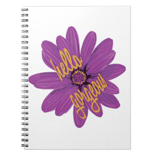 Caderno Espiral Flor Roxo com Laranja Alô Gordo