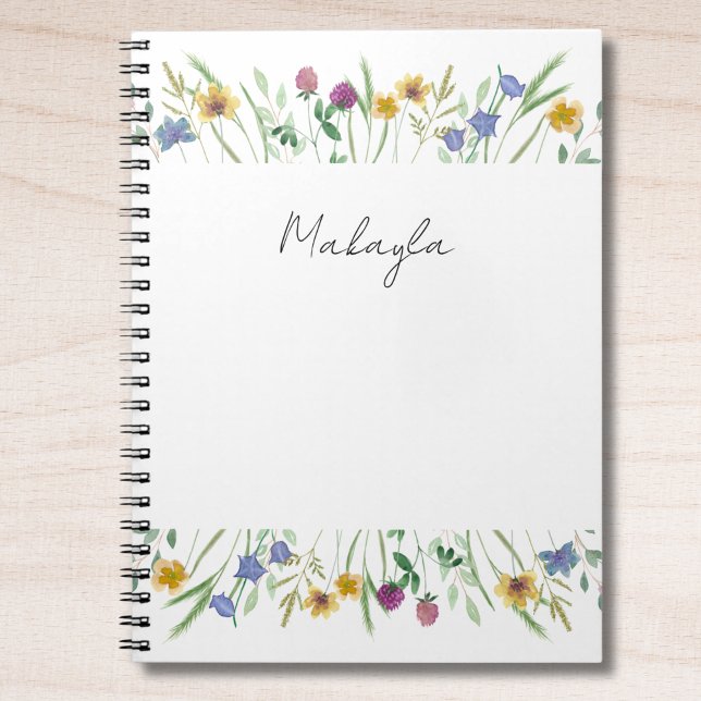 Caderno Espiral Flor Selvagem Personalizada (Criador carregado)