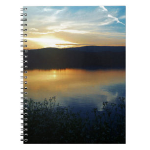 Caderno Espiral Flor selvagem, pôr de sol azul
