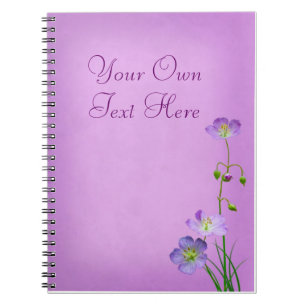 Caderno Espiral Flor selvagem roxo em roxo
