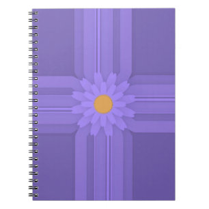 Caderno Espiral Flor Simples Roxa na Cruz Moderna