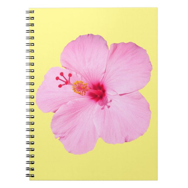 Caderno Espiral Flor Tropical de Hibiscus Rosa (Frente)