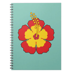 Caderno Espiral Flor Tropical de Red Hibiscus