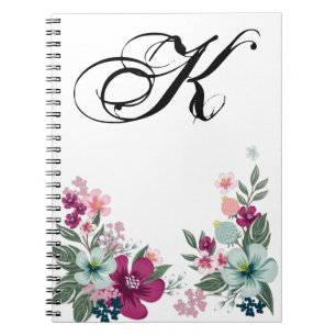 Caderno Espiral Flor tropical do Livro de Notas Personalizado em B