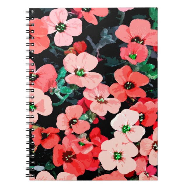 Caderno Espiral Flor Vermelho de Aquarela (Frente)