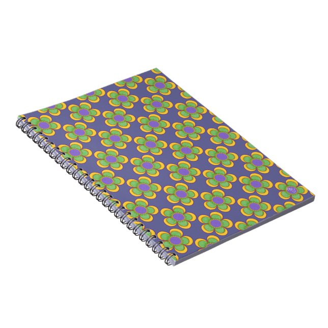 Caderno Espiral Flor Whimsical (verde/amarelo) (Lado Direito)