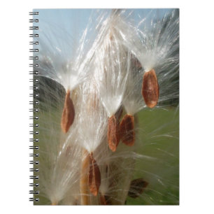 Caderno Espiral Flora e Fauna Vintage Milkweeds Flutuantes.jpg
