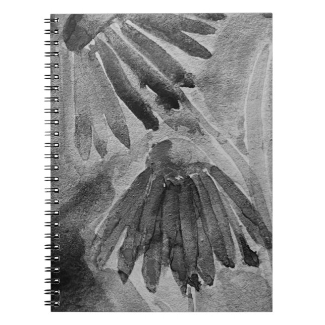 Caderno Espiral Floral a Preto e Branco (Frente)