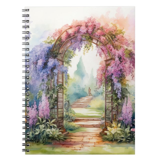 Caderno Espiral Floral Arch Landscape (Frente)