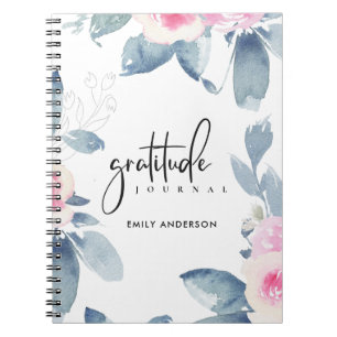 CADERNO ESPIRAL FLORAL AZUL AZUL DE PINCO SUJEITO A DIÁRIO GRATIT
