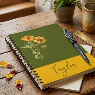 Caderno Espiral Floral botânico 