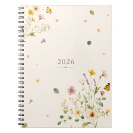 Caderno Espiral Floral Botânico 2026 | 