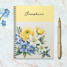 Caderno Espiral Floral Botânico Personalizado Aquarela Lindos