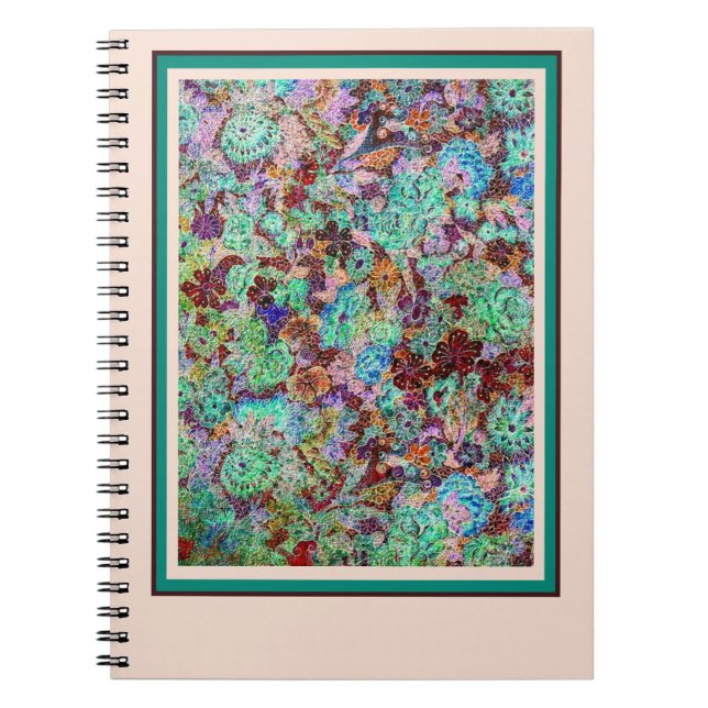 Caderno Espiral Floral brilhante (Frente)