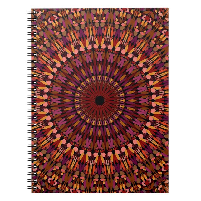 Caderno Espiral Floral Brown Mandala Design- 48566 (Frente)