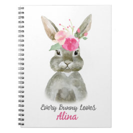 Caderno Espiral Floral Bunny Notepad