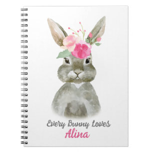 Caderno Espiral Floral Bunny Notepad