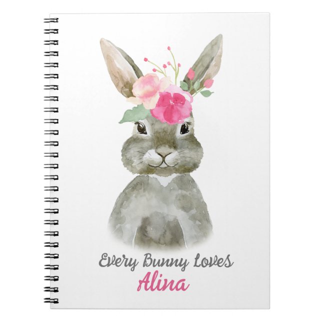 Caderno Espiral Floral Bunny Notepad (Frente)