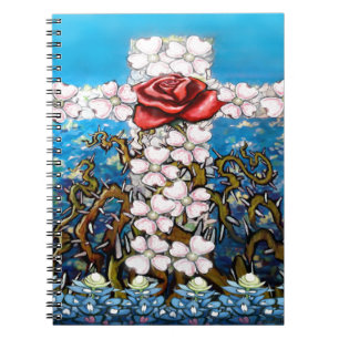 Caderno Espiral Floral Cross Rosa