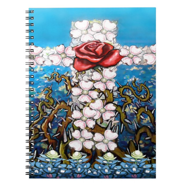 Caderno Espiral Floral Cross Rosa (Frente)