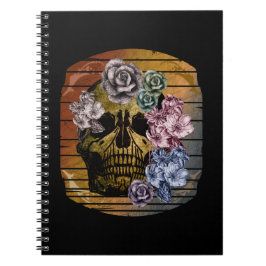 CADERNO ESPIRAL FLORAL DA VINTAGEM EM CRÂNIO