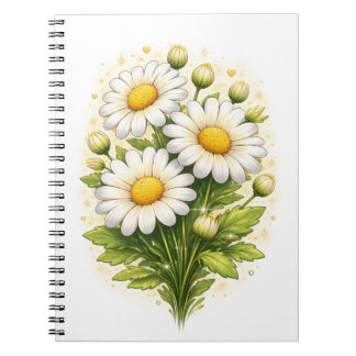 Caderno Espiral Floral Daisy Spiral Notebook