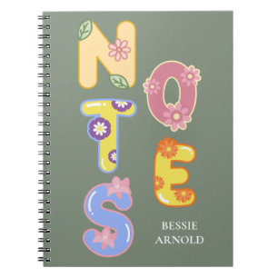 Caderno Espiral Floral de Flores Selvagens de Aquarelas Personaliz