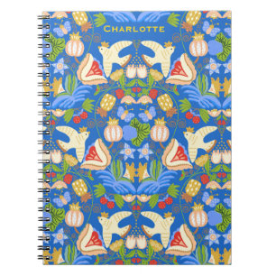 Caderno Espiral Floral de frutado giro e colorido personalizado