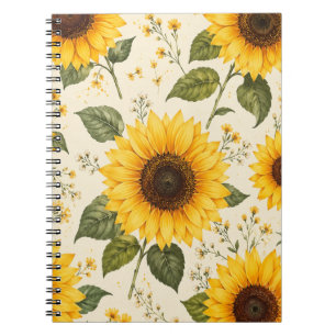 Caderno Espiral Floral de Girassol
