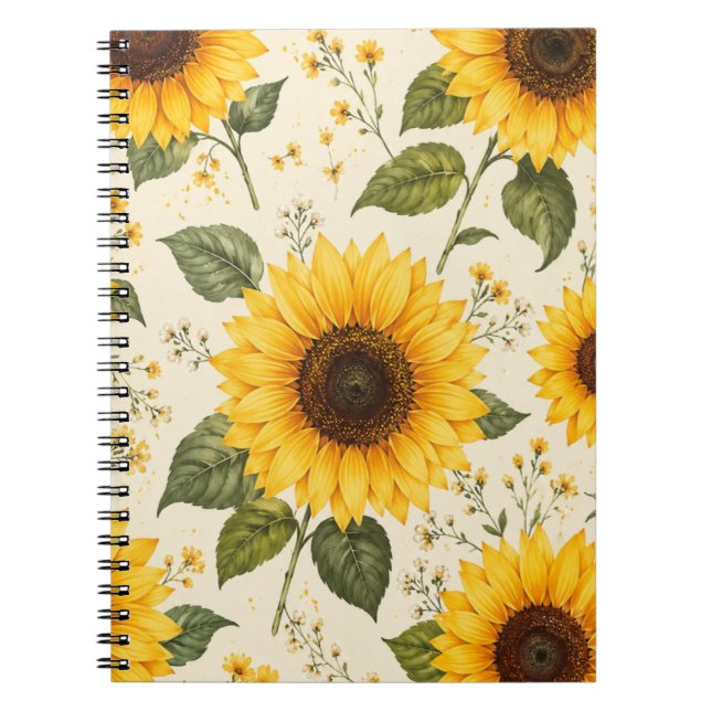 Caderno Espiral Floral de Girassol (Frente)