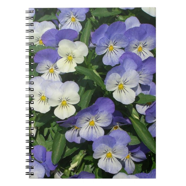 Caderno Espiral Floral de Jardim de Pânico Roxo (Frente)