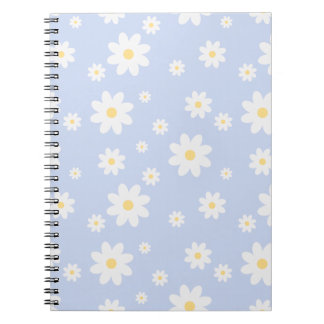 Caderno Espiral Floral de Margarida Branca Simples