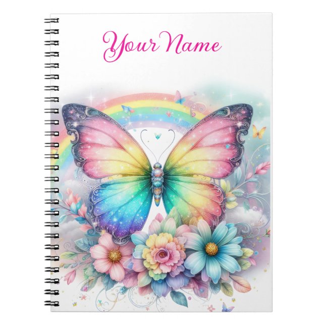 Caderno Espiral Floral de Primavera Personalizado (Frente)