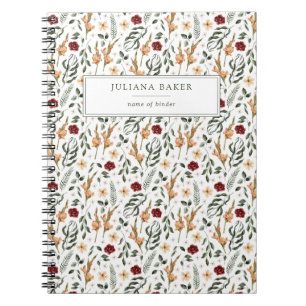 Caderno Espiral Floral Delicado Personalizado